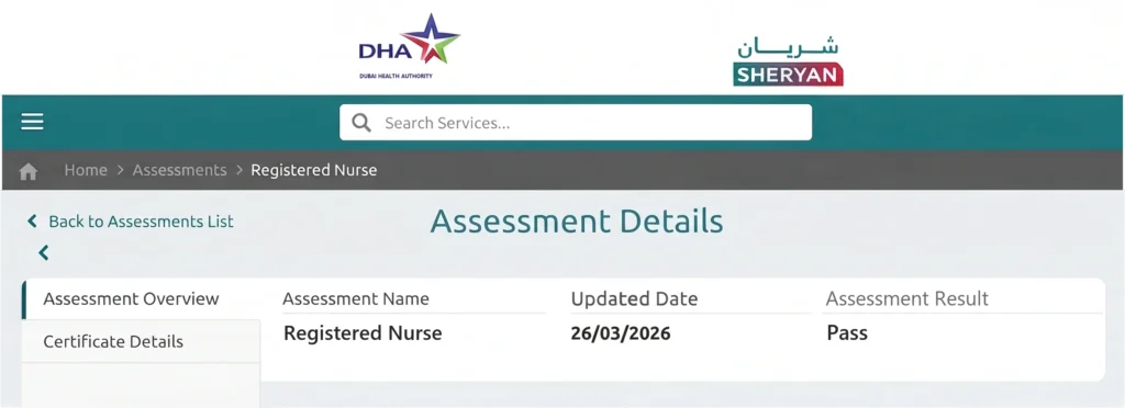 DHA Assessment Results Details