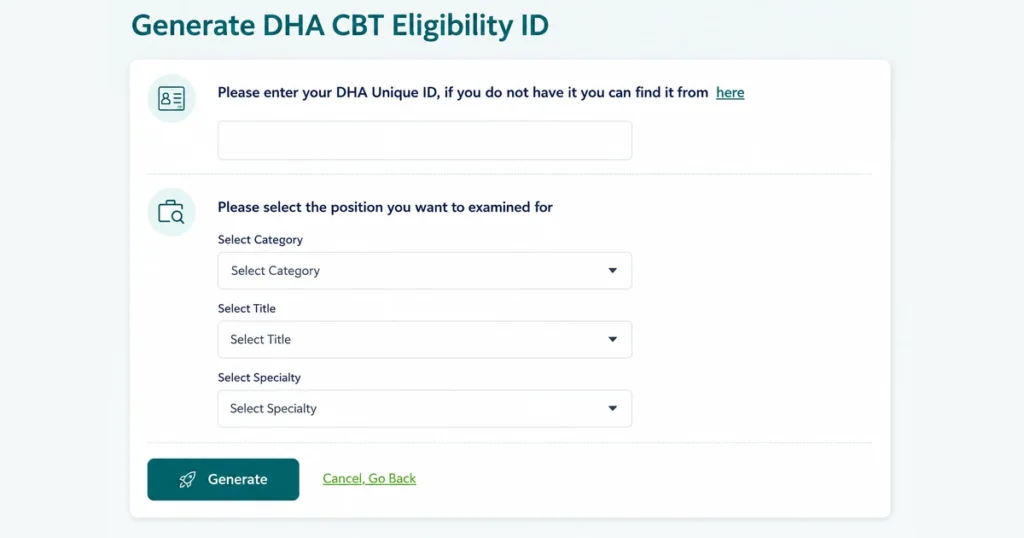 Generate your DHA Eligibility ID