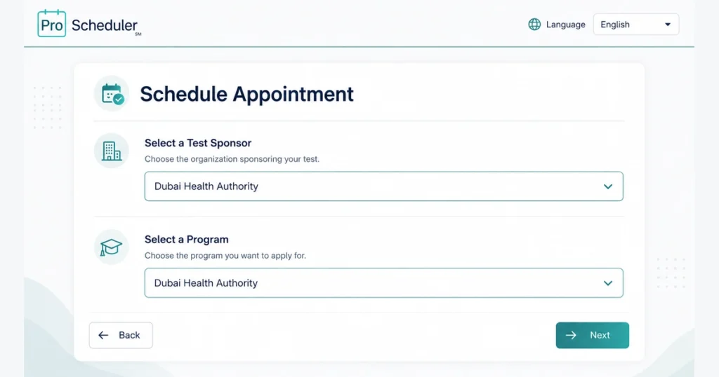 Schedule the DHA CBT test via Prometric