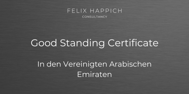 Good Standing Certificate für medizinische Fachkräfte in den Vereinigten Arabischen Emiraten