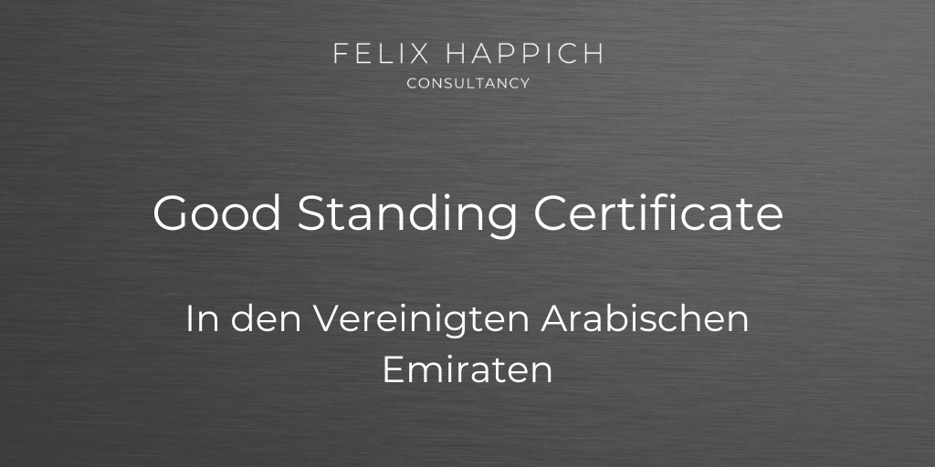 Good Standing Certificate für medizinische Fachkräfte in den Vereinigten Arabischen Emiraten